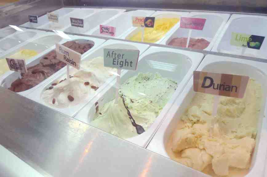 Durian Ice Cream at the Central World Isetan Bangkok Thailand